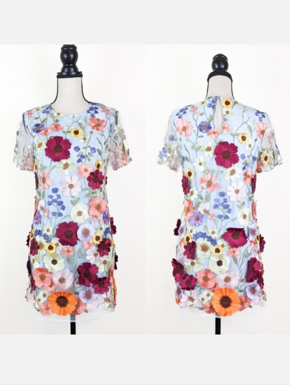 🦋LAST🦋 NWT Storia Multicolor Floral Applique Mini Dress